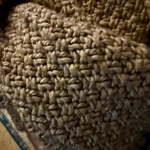 Pottery Barn Chunky Knit Throw Blanket in Brown